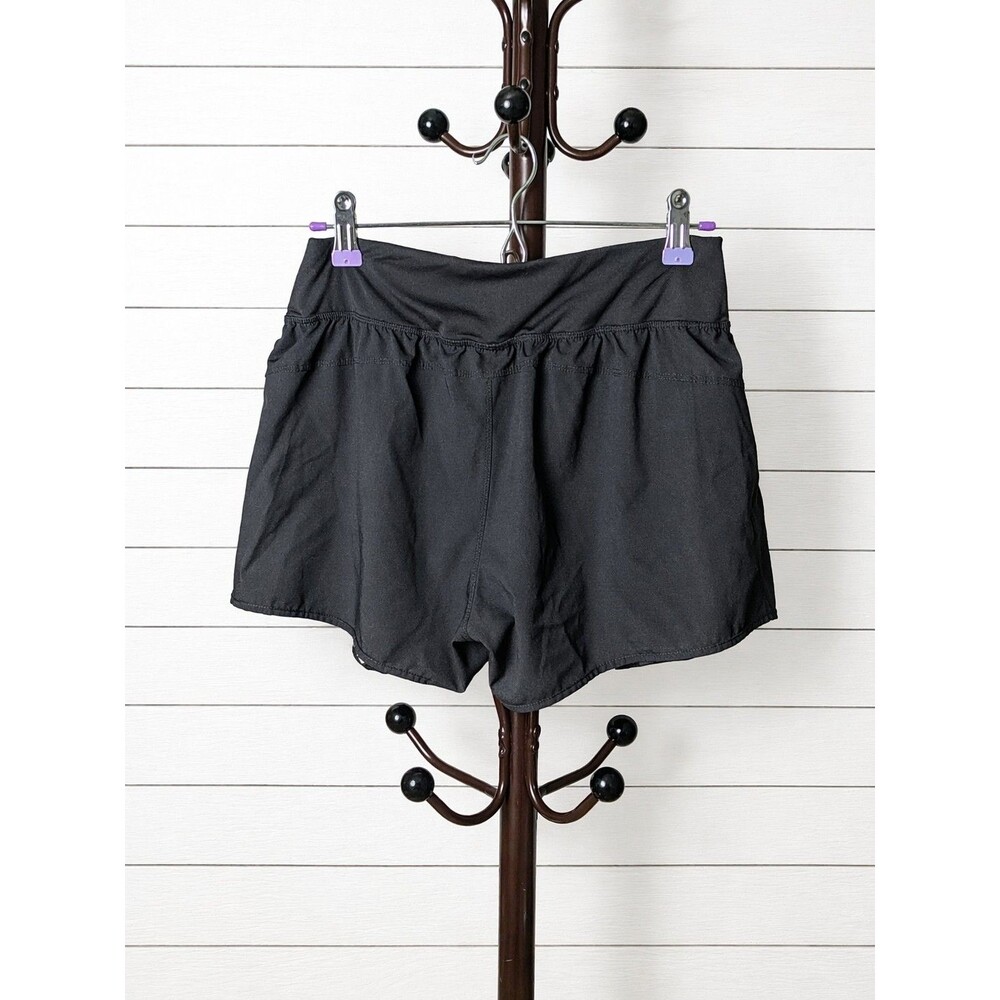 Women's Champion Running Shorts with Inner Brief Black white Stripe  Medium - Picture 2 of 6